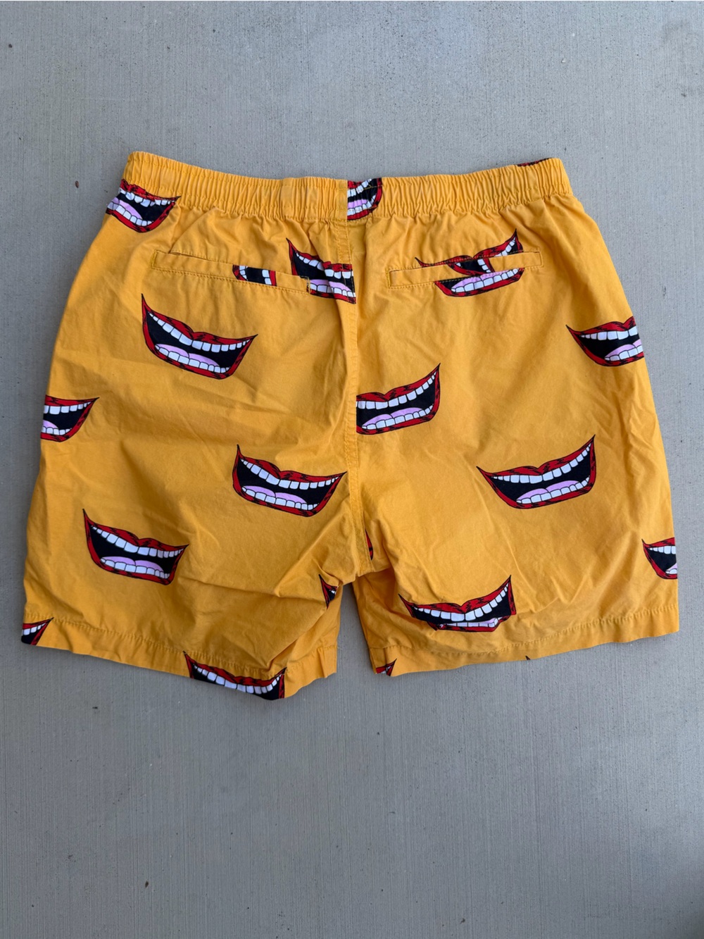 Obey Yellow Graphic Mouth Print Drawstring Shorts - Picture 6 of 6